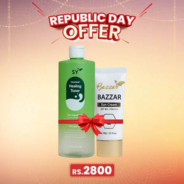 Combo of SY Bazzar Sun Cream & SY Heartleaf Healing Toner